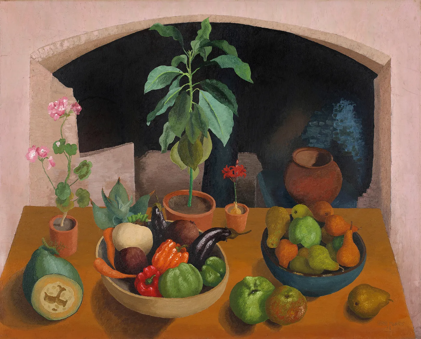 Cedric Morris painting, Benton End fireplace