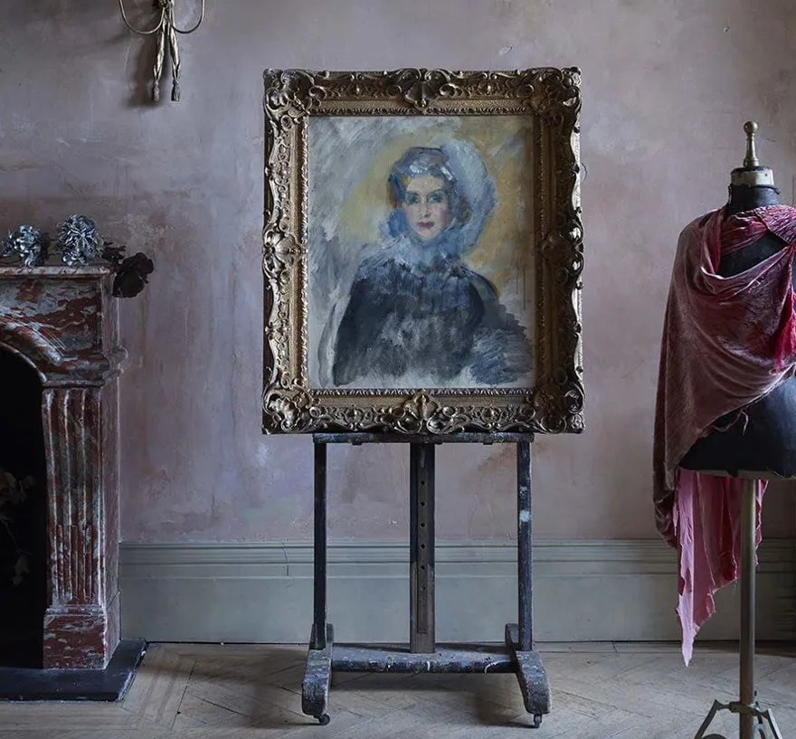 Ambrose McEvoy, portrait on easel.